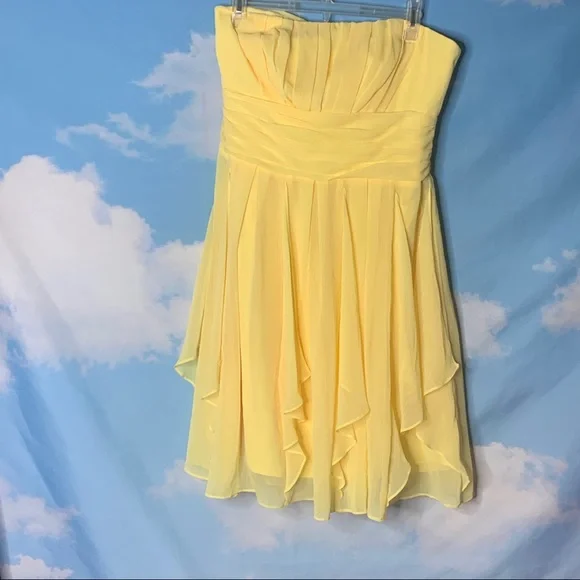 David s Bridal Dresses Davids Bridal Yellow Sleeveless Mini Dress Poshmark